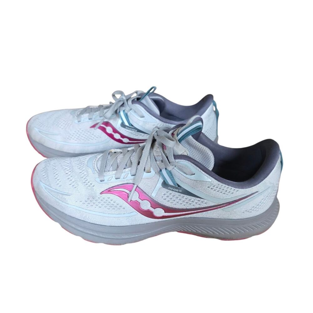 Saucony Omni 21 Concrete Berry Gray Pink Running Shoes Womens 10 S10762-16